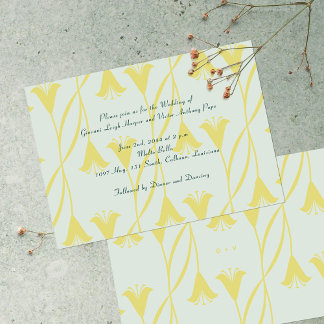 Art Nouveau Custom Color Floral Lily Wedding Einladung