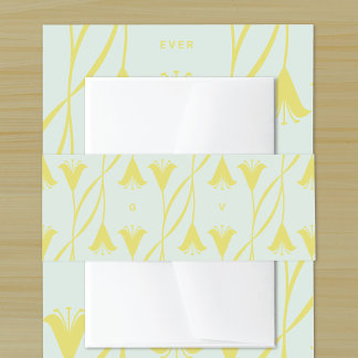 Art Nouveau Custom Color Floral Lily Wedding Einladungsbanderole