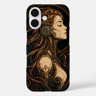 Art Nouveau Cyberpunk Göttin Handyhülle Design iPhone 16 Hülle