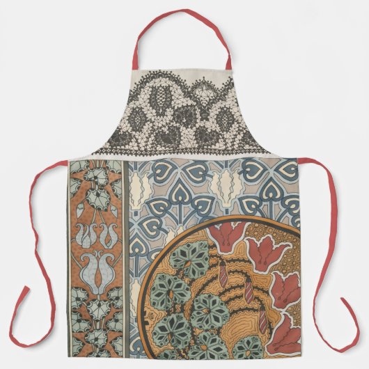 Art nouveau Cyclamen floral Eugene Grasset elegant Schürze (Vorderseite)