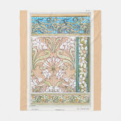 Art Nouveau daffodil Verneui Textilfloralkunst Fleecedecke (Vorderseite)