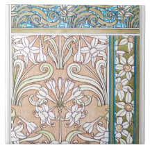Art Nouveau daffodil Verneui Textilfloralkunst
