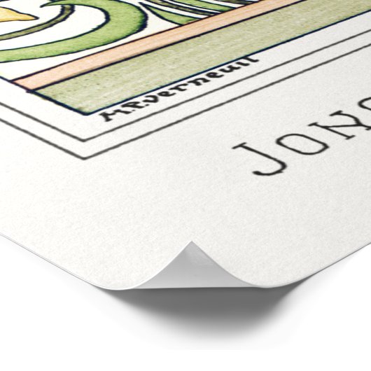 Art Nouveau daffodil Verneui Textilfloralkunst Poster (Ecke)