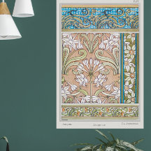 Art Nouveau daffodil Verneui Textilfloralkunst