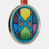 Art Nouveau Dagaz Rune of Awakening Ornament Aus Metall (Rechts)