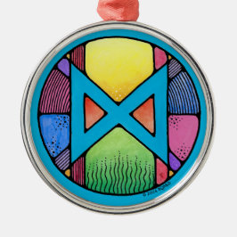 Art Nouveau Dagaz Rune of Awakening Ornament Aus Metall