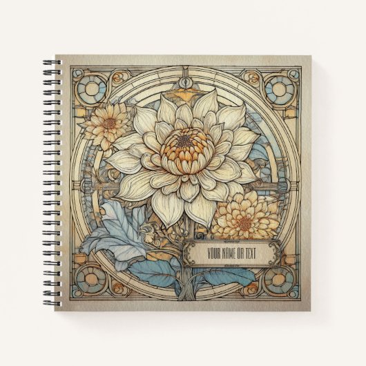 Art Nouveau Dahlia pinnata Notizblock (Vorderseite)