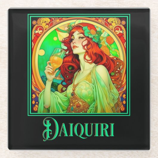 Art Nouveau Daiquiri Glasuntersetzer (Vorderseite)