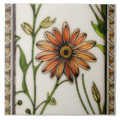 Art Nouveau Daisies Unberührte Flora Fliese (Vorderseite)