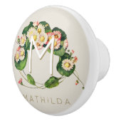 Art Nouveau Daisies Wreath Monogram zum Personalis Keramikknauf (Rechts)