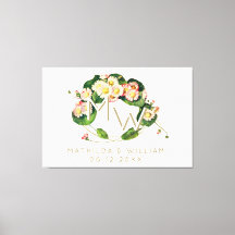 Art Nouveau Daisies Wreath Monogram zum Personalis