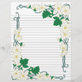 Art Nouveau Daisy Border Lined Rezept Seite (Vorderseite)