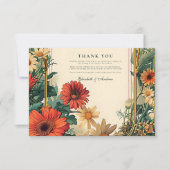 Art Nouveau Daisy Frame Wedding Dankeskarte (Vorderseite)