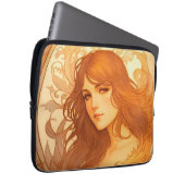 Art Nouveau Dame Laptopschutzhülle (Vorne Rechts)