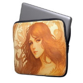 Art Nouveau Dame Laptopschutzhülle (Vorderseite Links)