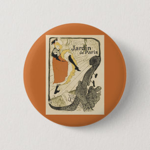 Art Nouveau Dancer Jane Avril, Toulouse Lautrec Button
