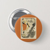 Art Nouveau Dancer Jane Avril, Toulouse Lautrec Button (Vorne & Hinten)