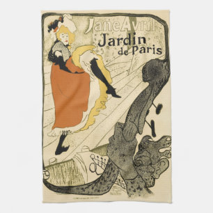 Art Nouveau Dancer Jane Avril, Toulouse Lautrec Geschirrtuch