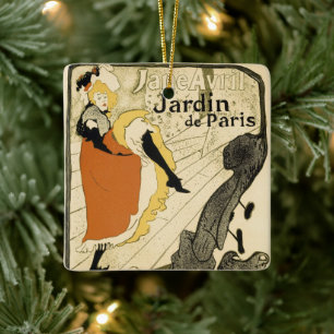 Art Nouveau Dancer Jane Avril, Toulouse Lautrec Keramikornament