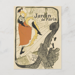Art Nouveau Dancer Jane Avril, Toulouse Lautrec Postkarte