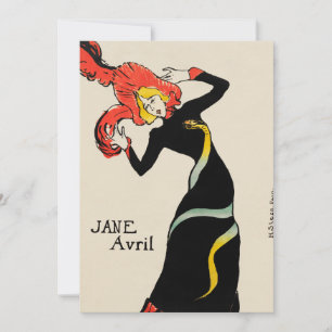 Art Nouveau Dancer Jane Avril von Toulouse Lautrec Einladung