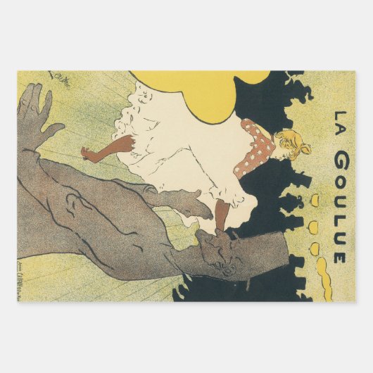 Art Nouveau Dancer Jane Avril von Toulouse Lautrec Geschenkpapier Set (Vorderseite 3)