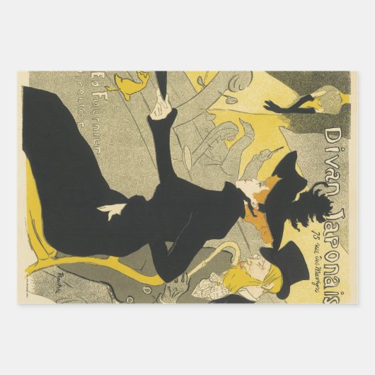 Art Nouveau Dancer Jane Avril von Toulouse Lautrec Geschenkpapier Set (Vorderseite 2)
