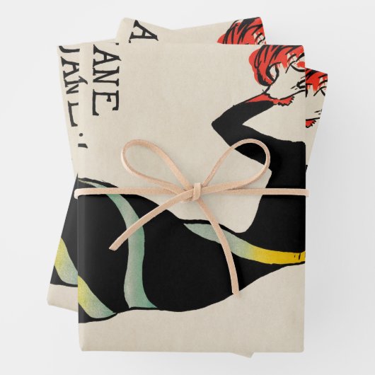 Art Nouveau Dancer Jane Avril von Toulouse Lautrec Geschenkpapier Set (Beispiel)