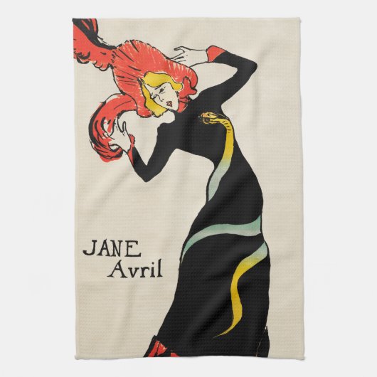 Art Nouveau Dancer Jane Avril von Toulouse Lautrec Geschirrtuch (Vertikal)