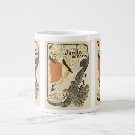 Art Nouveau Dancer Jane Avril von Toulouse Lautrec Jumbo-Tasse (Vorderseite)
