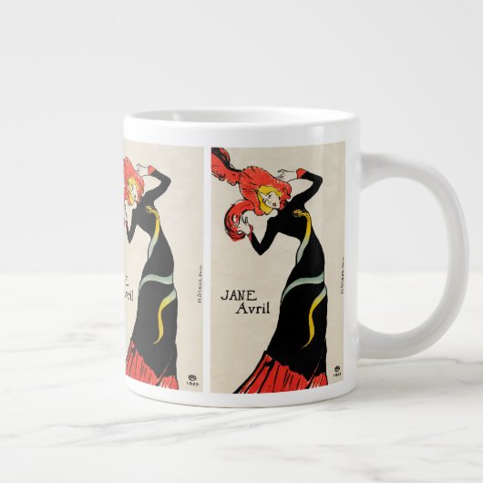 Art Nouveau Dancer Jane Avril von Toulouse Lautrec Jumbo-Tasse (Rechts)
