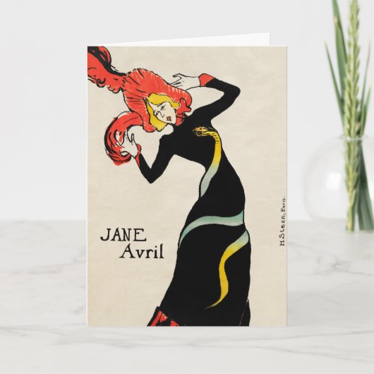 Art Nouveau Dancer Jane Avril von Toulouse Lautrec Karte (Vorderseite)