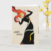 Art Nouveau Dancer Jane Avril von Toulouse Lautrec Karte (Gelbe Blume)