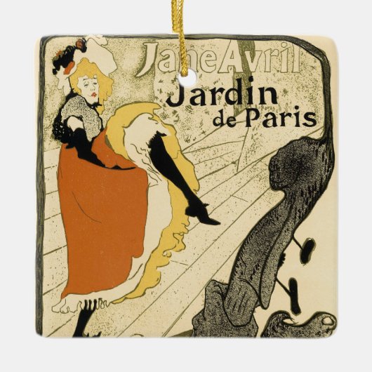 Art Nouveau Dancer Jane Avril von Toulouse Lautrec Keramikornament (Vorderseite)