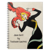 Art Nouveau Dancer Jane Avril von Toulouse Lautrec Notizblock (Vorderseite)