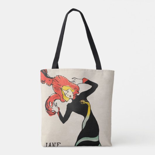 Art Nouveau Dancer Jane Avril von Toulouse Lautrec Tasche (Rückseite)