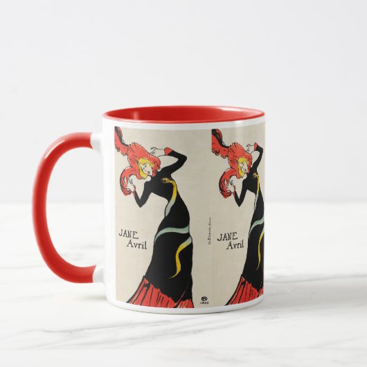 Art Nouveau Dancer Jane Avril von Toulouse Lautrec Tasse (Links)