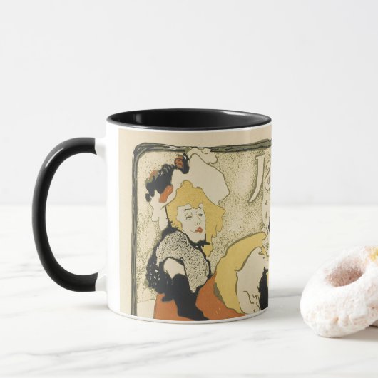 Art Nouveau Dancer Jane Avril von Toulouse Lautrec Tasse (Mit Donut)