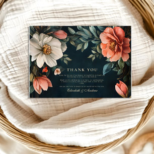 Art Nouveau Dark Florals Dankeskarte