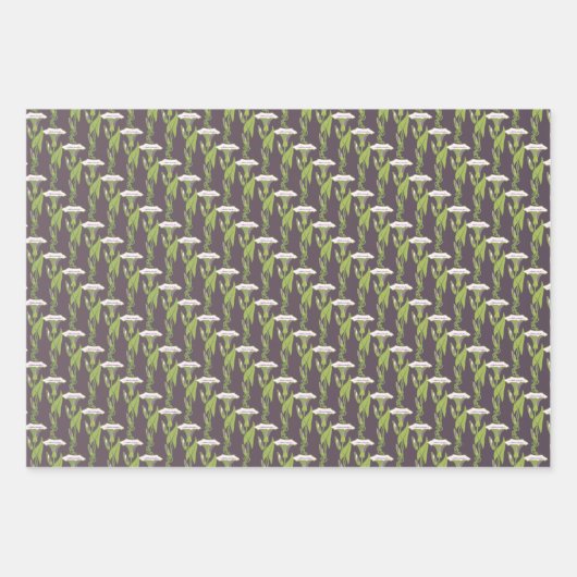 Art Nouveau dark Ipomoea Tapete Geschenkpapier Set (Vorderseite 3)