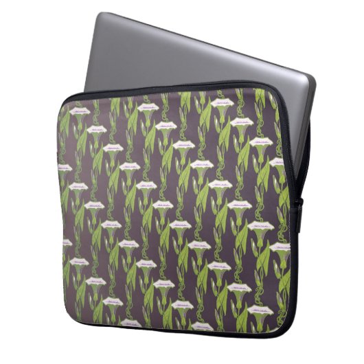 Art Nouveau dark Ipomoea Tapete Laptopschutzhülle (Vorderseite Links)