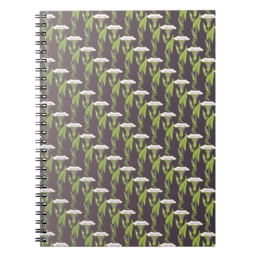 Art Nouveau dark Ipomoea Tapete Notizblock (Vorderseite)