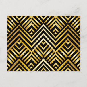 Art Nouveau,Deko,Gold,Schwarz,Chic,elegant,Vintag, Postkarte
