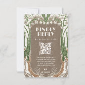 Art Nouveau Delicate Snowdrops QR RSVP (Vorderseite)
