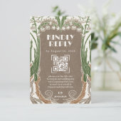 Art Nouveau Delicate Snowdrops QR RSVP (Stehend Vorderseite)