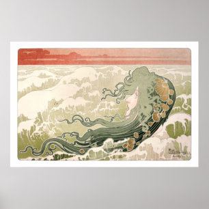 Art Nouveau Die Welle von Henri Privat-Livemont Poster