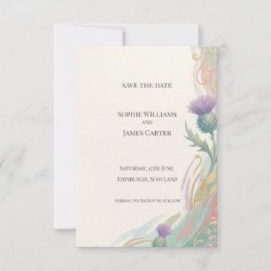 Art Nouveau Distel Save-the-Date-Karte Save The Date