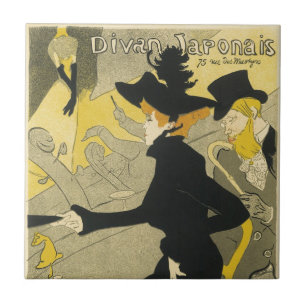 Art Nouveau, Divan Japonais von Toulouse Lautrec Fliese