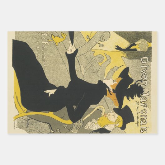 Art Nouveau, Divan Japonais von Toulouse Lautrec Geschenkpapier Set (Vorderseite)