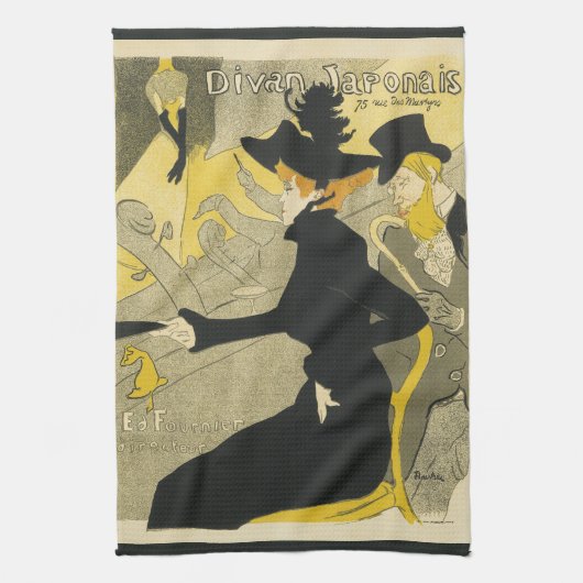 Art Nouveau, Divan Japonais von Toulouse Lautrec Geschirrtuch (Vertikal)